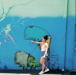 Cropped baby pink tank top